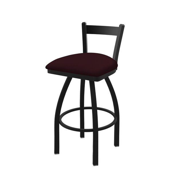 Holland Bar Stool Co 30" Low Back Swivel Bar Stool, Black Wrinkle, Canter Bordeaux Seat - 82130BW005