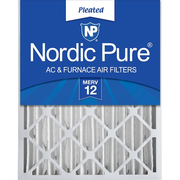 Nordic Pure 24x24x4 Pleated Air Filter, High Capacity, Electrostatically Charged Synthetic Media, MERV 12 - 24X24X4M12-1