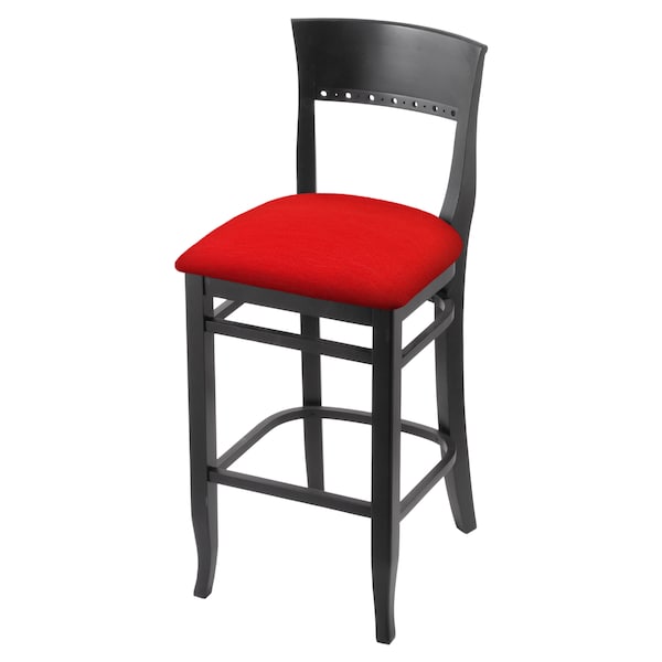 Holland Bar Stool Co 30" Bar Stool, Black Finish, Canter Red Seat - 316030BLK011