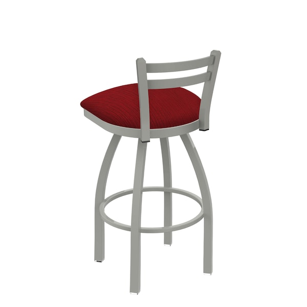 Holland Bar Stool Co 30" Low Back Swivel Bar Stool, Nickel Finish, Graph Ruby Seat - 41130AN016