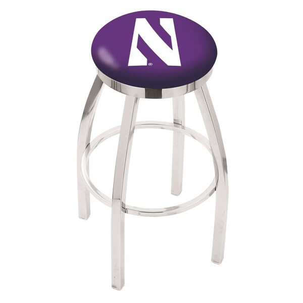 Holland Bar Stool Co 30" Chrome Northwestern Swivel Bar Stool, Accent Ring - L8C2C30NTHWST