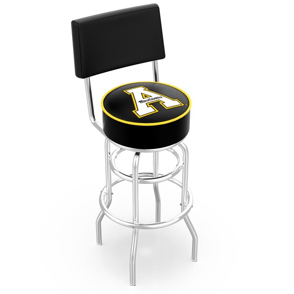 Holland Bar Stool Co 25" Chrome 2-Ring Appalachian State Swivel Bar Stool, Back - L7C425APPSTU