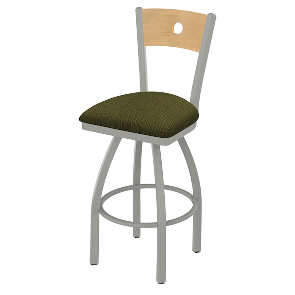 Holland Bar Stool Co 30" Swivel Counter Stool, Nickel Finish, Nat Back, Graph Parrot Seat - 83030ANNATMPLB015