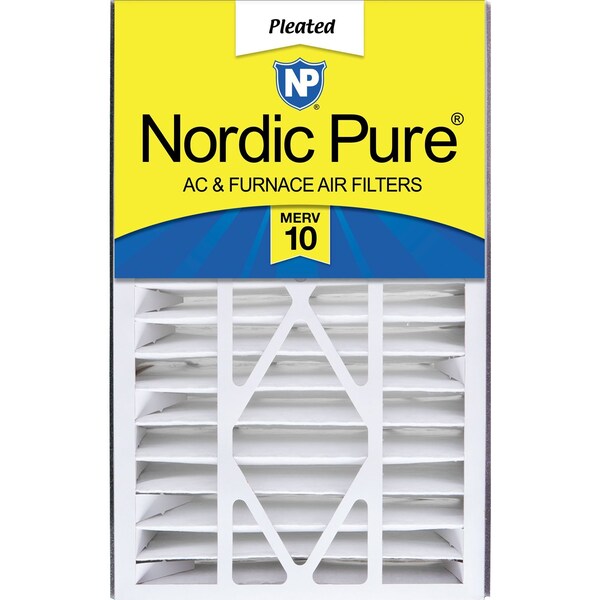 Nordic Pure 16x25x5 Pleated Air Filter, High Capacity, Electrostatically Charged Synthetic Media, MERV 10 - 16X25X5ABM10-1