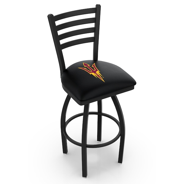 Holland Bar Stool Co 25" Blk Wrinkle Arizona State Swivel Bar Stool, Ladder Back, Pitchfork - L01425ARIZST-F