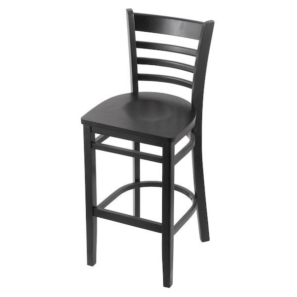 Holland Bar Stool Co 30" Bar Stool, Black Finish, Black Seat - 314030BLKBLK