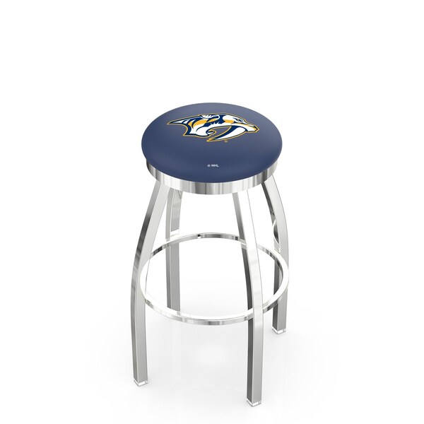 Holland Bar Stool Co 25" Chrome Nashville Predators Swivel Bar Stool, Accent Ring - L8C2C25NSHPRE