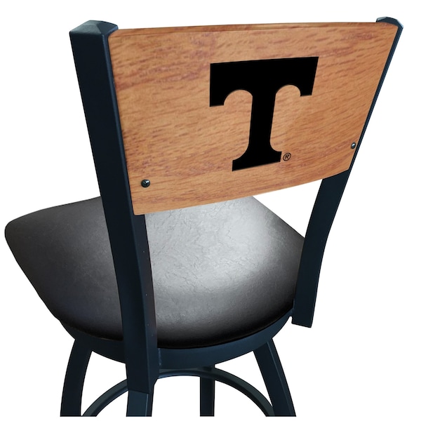 Holland Bar Stool Co 30" Blk Wrinkle Tennessee Swivel Bar Stool, Laser Engraved Back - L03830BWMEDMPLATENNESBLKVINYL