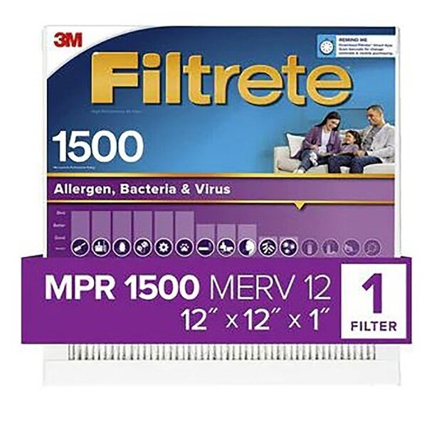 Filtrete Pleated Air Filter 1500MPR 12x12x1 - 2010-4