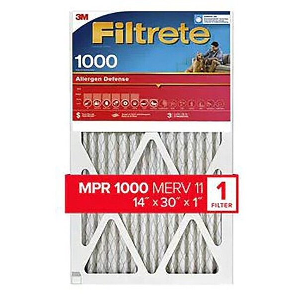 Filtrete Allergen Defense Pleated Air Filter, 14x30x1 - 9824-4