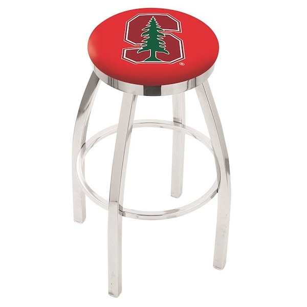 Holland Bar Stool Co 25" Chrome Stanford Swivel Bar Stool, Accent Ring - L8C2C25STNFRD