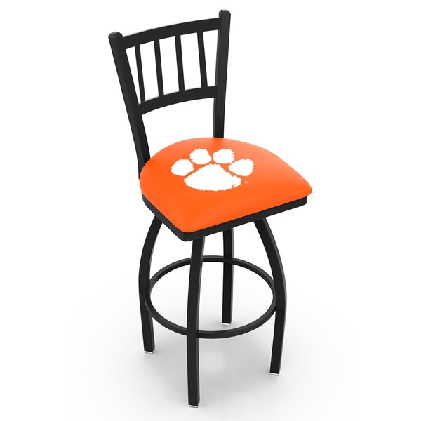Holland Bar Stool Co 30" Blk Wrinkle Clemson Swivel Bar Stool, Jailhouse Back - L01830CLMSON