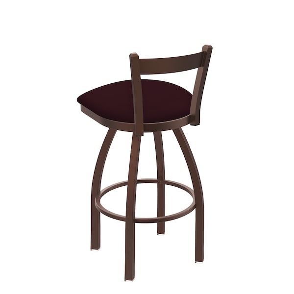 Holland Bar Stool Co 30" Low Back Swivel Bar Stool, Bronze Finish, Canter Bordeaux Seat - 82130BZ005