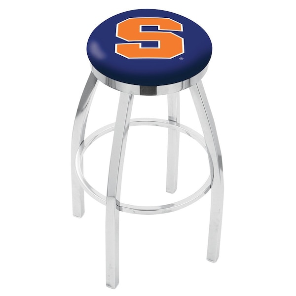 Holland Bar Stool Co 25" Chrome Syracuse Swivel Bar Stool, Accent Ring - L8C2C25SYRCSE