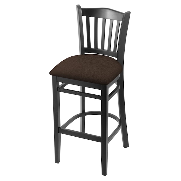 Holland Bar Stool Co 30" Bar Stool, Black Finish, Rein Coffee Seat - 312030BLK025