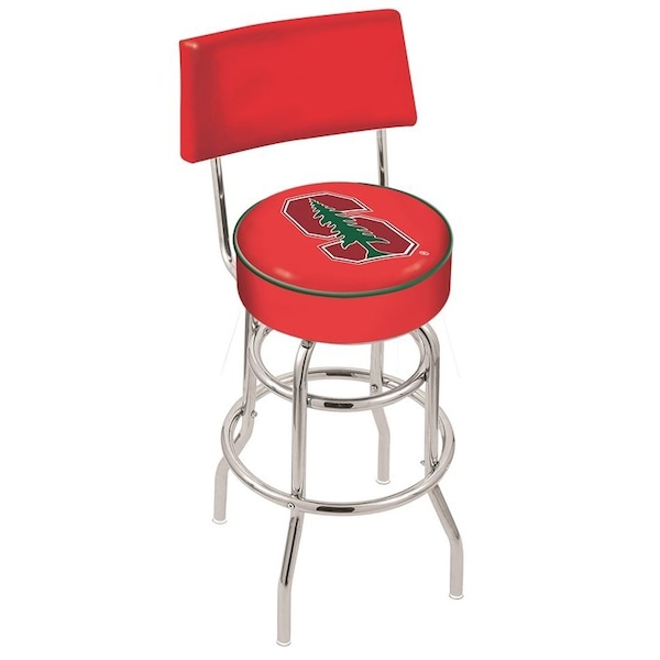 Holland Bar Stool Co 25" Chrome 2-Ring Stanford Swivel Bar Stool, Back - L7C425STNFRD