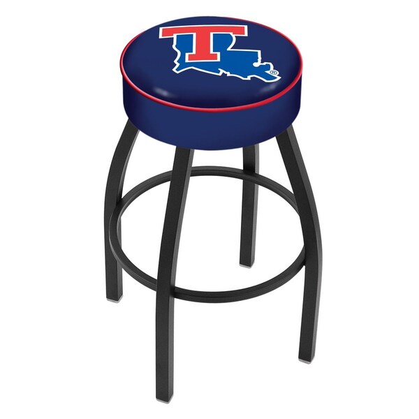 Holland Bar Stool Co 30" 4" Louisiana Tech Cushion Seat, Blk Wrinkle Base Swivel Bar Stool - L8B130LATECH