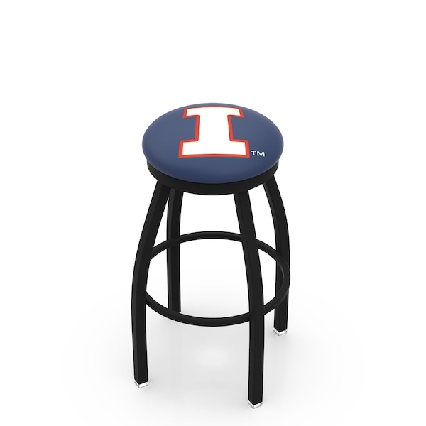 Holland Bar Stool Co 30" Blk Wrinkle Illinois Swivel Bar Stool, Accent Ring - L8B2B30ILLINIU