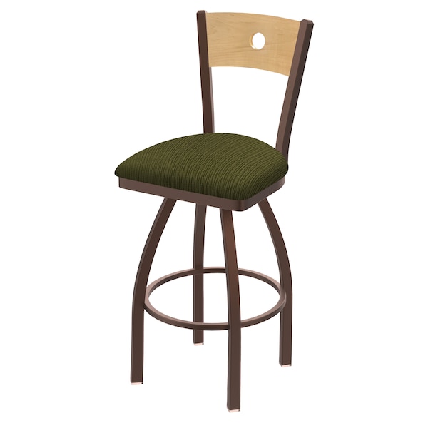Holland Bar Stool Co 30" Swivel Counter Stool, Black Wrinkle, Nat Back, Graph Parrot Seat - 83030BZNATMPLB015
