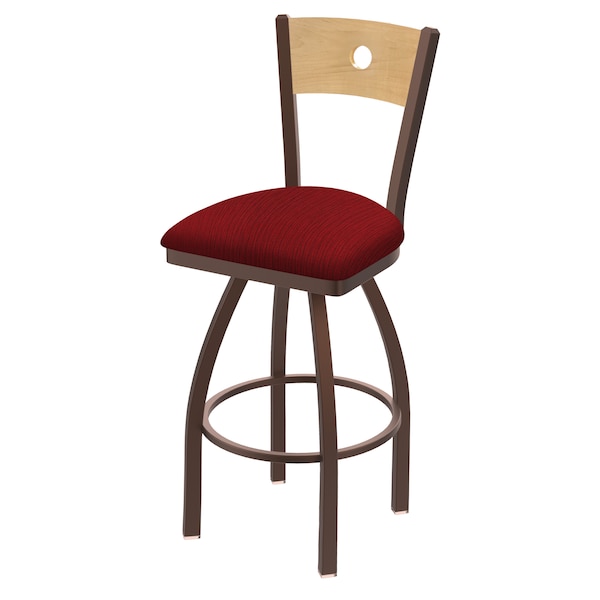 Holland Bar Stool Co 30" Swivel Counter Stool, Black Wrinkle, Nat Back, Graph Ruby Seat - 83030BZNATMPLB016