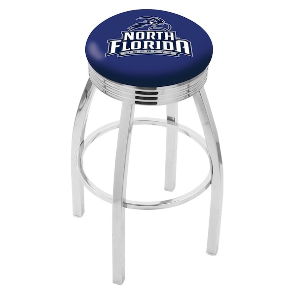Holland Bar Stool Co 30" Chrome North Florida Swivel Bar Stool, Accent Ring - L8C3C30NORFLA