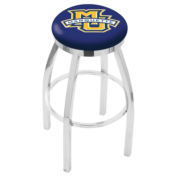 Holland Bar Stool Co 25" Chrome Marquette Swivel Bar Stool, Accent Ring - L8C2C25MRQTTE