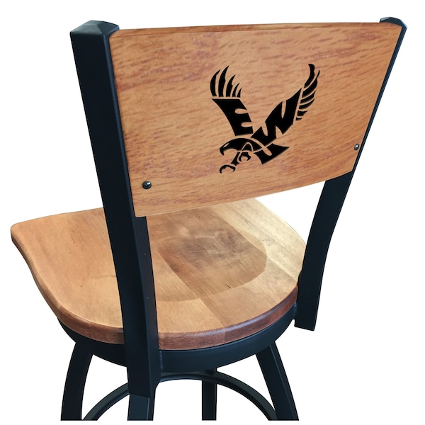 Holland Bar Stool Co 25" Blk Wrinkle Eastern Washington Swivel Bar Stool, Engraved Back - L03825BWMEDMPLAEASTWAMEDMPL