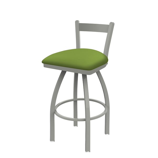 Holland Bar Stool Co 30" Low Back Swivel Bar Stool, Nickel Finish, Canter Kiwi Green Seat - 82130AN009