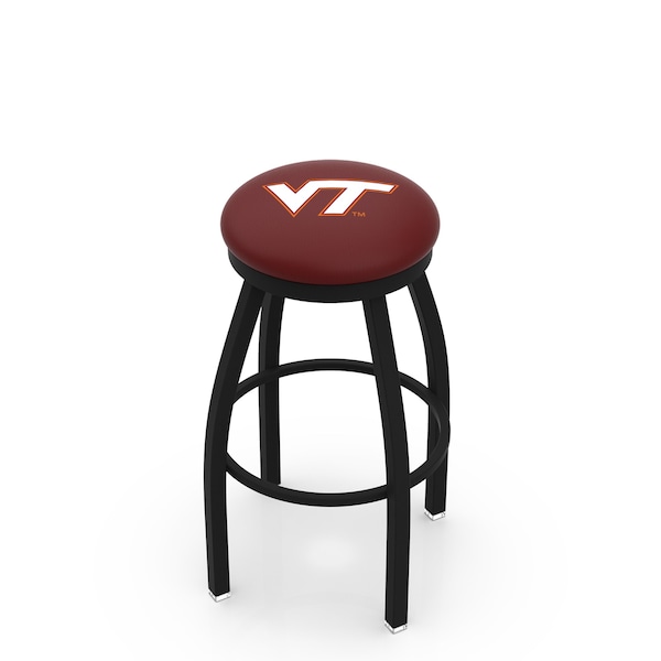 Holland Bar Stool Co 25" Blk Wrinkle Virginia Tech Swivel Bar Stool, Accent Ring - L8B2B25VATECH