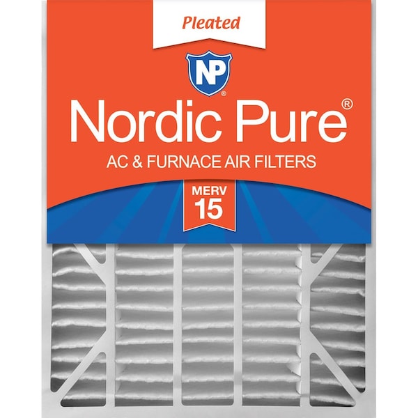 Nordic Pure 20x25x6 Pleated Air Filter, High Capacity, Electrostatically Charged Synthetic Media, MERV 15 - 20X25X6ASGM15-1