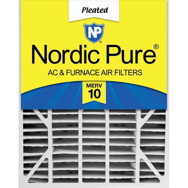 Nordic Pure 20x25x6 Pleated Air Filter, High Capacity, Electrostatically Charged Synthetic Media, MERV 10 - 20X25X6ASGM10-1