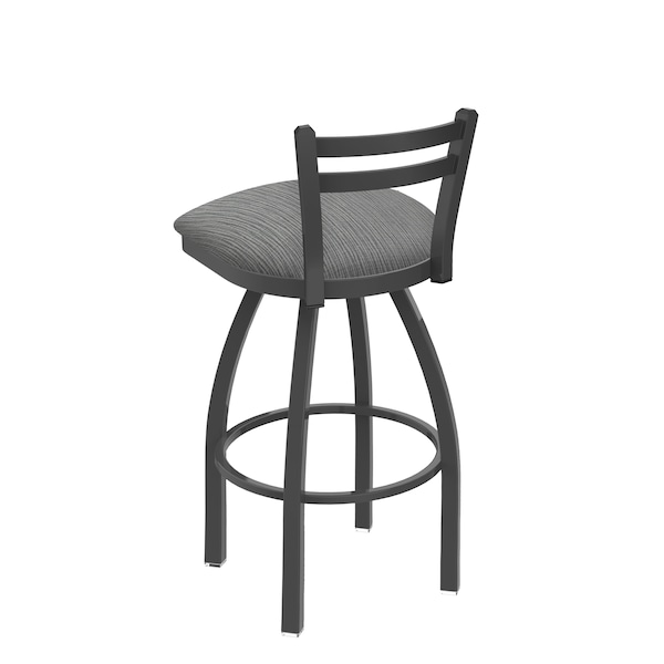 Holland Bar Stool Co 30" Low Back Swivel Bar Stool, Pewter Finish, Graph Seat - 41130PW020