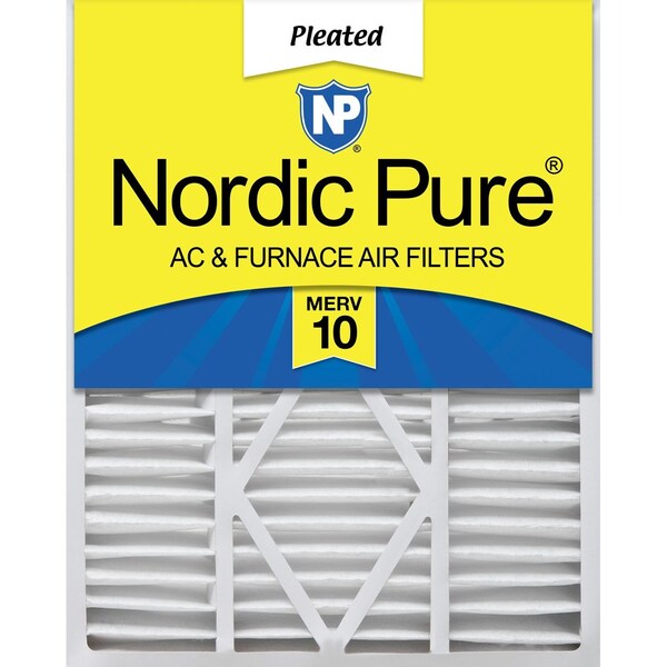 Nordic Pure 20x25x5 Pleated Air Filter, High Capacity, Electrostatically Charged Synthetic Media, MERV 10 - 20X25X5_1/4GCAM10-1