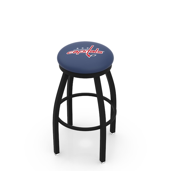 Holland Bar Stool Co 30" Blk Wrinkle Washington Capitals Swivel Bar Stool, Accent Ring - L8B2B30WSHCAP