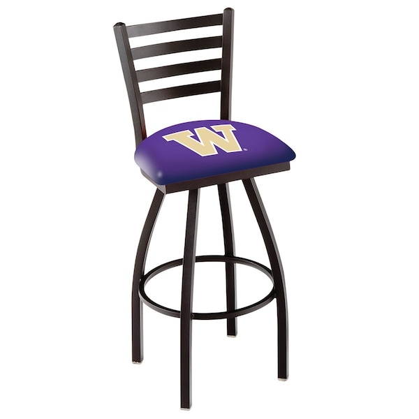 Holland Bar Stool Co 30" Blk Wrinkle Washington Swivel Bar Stool, Ladder Back - L01430WASHUN