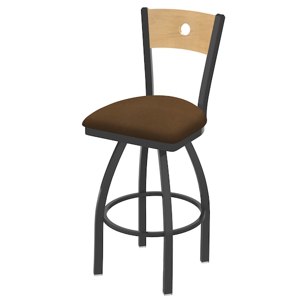 Holland Bar Stool Co 30" Swivel Counter Stool, Bronze Finish, Nat Back, Rein Thatch Seat - 83030PWNATMPLB026