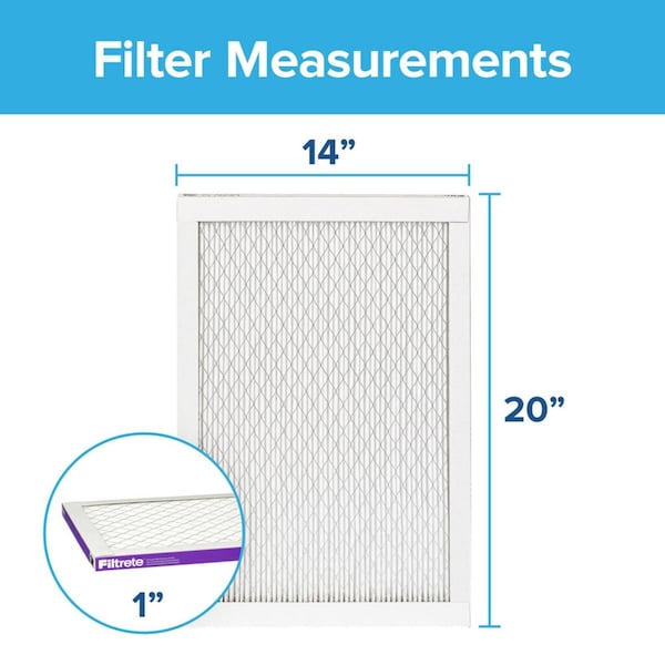 3M Filtrete 14 in. W X 20 in. H X 1 in. D 12 MERV Pleated Air Filter 1 pk - 2005DC-6