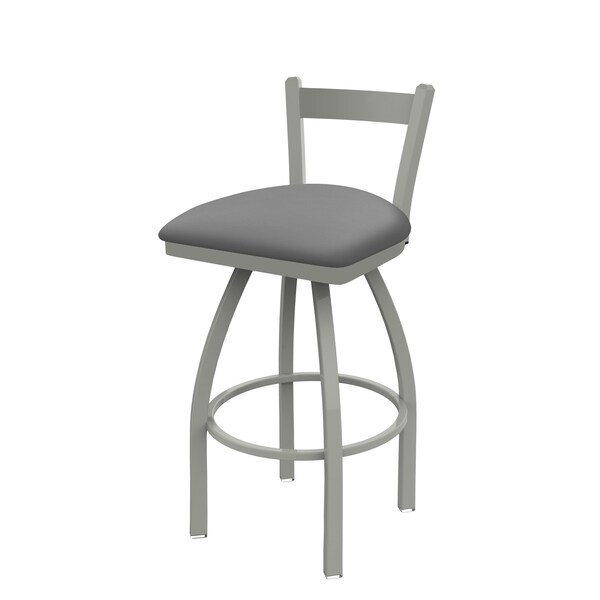 Holland Bar Stool Co 30" Low Back Swivel Bar Stool, Nickel Finish, Canter Grey Seat - 82130AN007