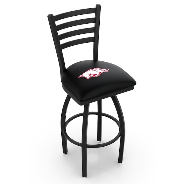 Holland Bar Stool Co 25" Blk Wrinkle Arkansas Swivel Bar Stool, Ladder Back - L01425ARKNUN