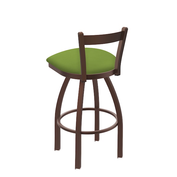 Holland Bar Stool Co 30" Low Back Swivel Bar Stool, Bronze Finish, Canter Kiwi Green Seat - 82130BZ009
