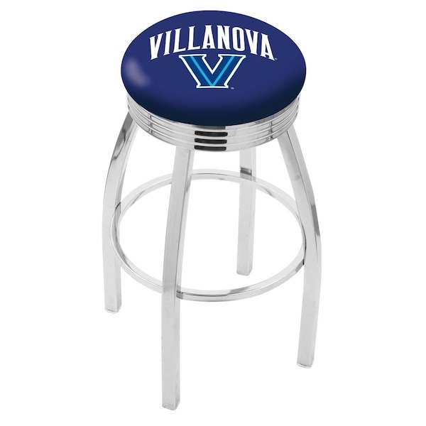 Holland Bar Stool Co 25" Chrome Villanova Swivel Bar Stool, Accent Ring - L8C3C25VILNVA
