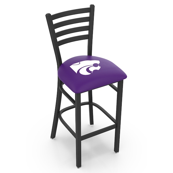 Holland Bar Stool Co 30" Blk Wrinkle Kansas State Stationary Bar Stool, Ladder Back - L00430KNSASS