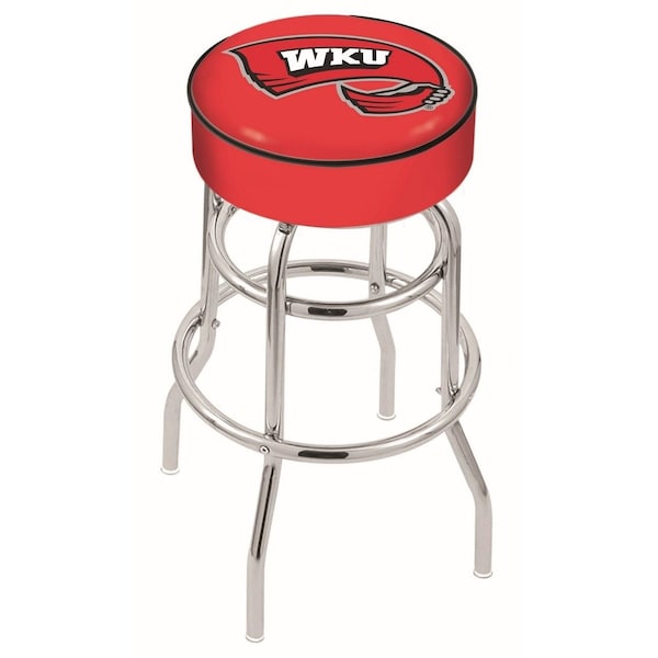Holland Bar Stool Co 30" Western Kentucky Cushion Seat, 2-Ring Chrome Swivel Bar Stool - L7C130WESTKY
