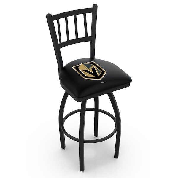 Holland Bar Stool Co 30" Blk Wrinkle Vegas Golden Knights Swivel Bar Stool, Jailhouse Back - L01830LVGDKN