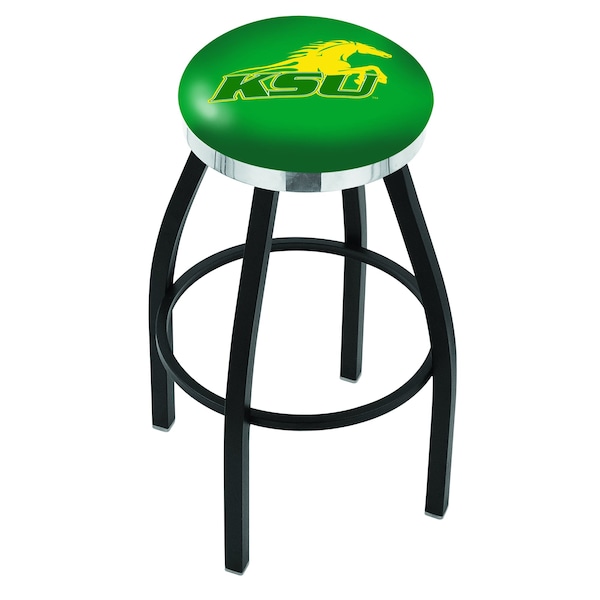 Holland Bar Stool Co 30" Blk Wrinkle Kentucky State University Swivel Bar Stool, Chrome Ring - L8B2C30KYSTUN