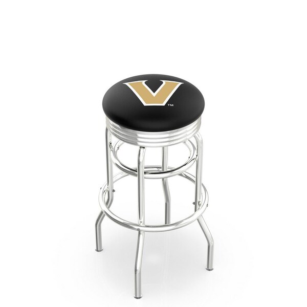 Holland Bar Stool Co 25" Chrome 2-Ring Vanderbilt Swivel Bar Stool, Accent Ring - L7C3C25VANDER