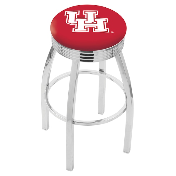 Holland Bar Stool Co 25" Chrome Houston Swivel Bar Stool, Accent Ring - L8C3C25HOUSTON