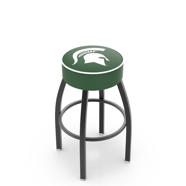 Holland Bar Stool Co 30" 4" Michigan State Cushion Seat, Blk Wrinkle Base Swivel Bar Stool - L8B130MICHST