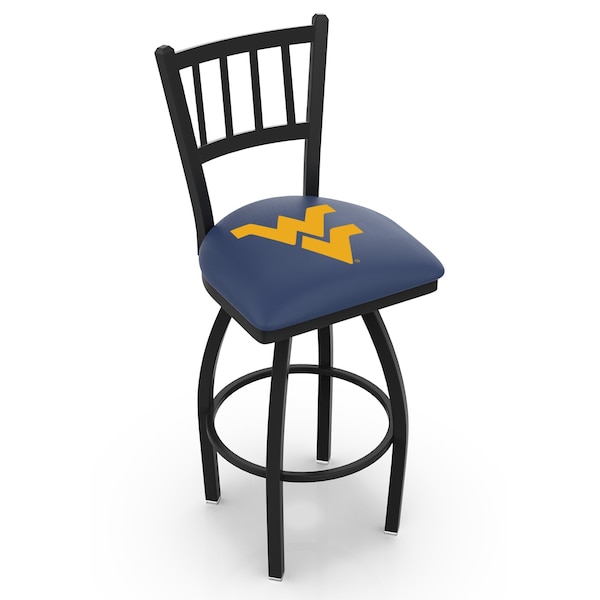 Holland Bar Stool Co 25" Blk Wrinkle West Virginia Swivel Bar Stool, Jailhouse Back - L01825WESTVA