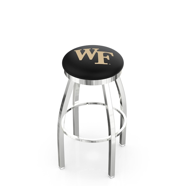 Holland Bar Stool Co 25" Chrome Wake Forest Swivel Bar Stool, Accent Ring - L8C2C25WAKEFR